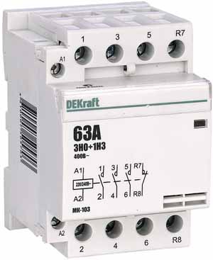 Купить Dekraft Модульный контактор 3НО+1НЗ 63А 230В МК-103