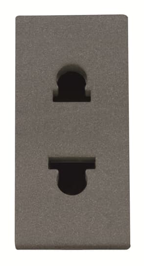 ABB Розетка стандартная смешанная в сборе без заземления, 16А / 250В, серия Zenit, цвет антрацит 2CLA213501N1801