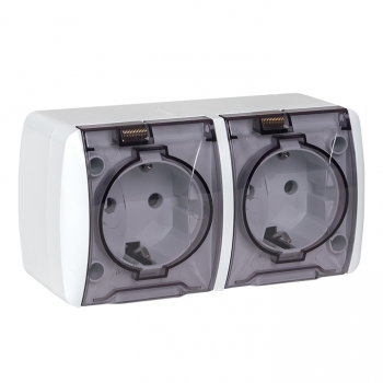 EKF PROxima Владивосток Розетка 2-местная 16А с заземлением с прозрачной крышкой IP54