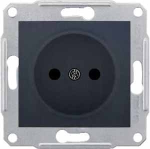 Купить SE Sedna Графит Розетка 1-я б/з без шторок 16А, 250В SDN2900170