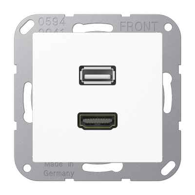 JUNG Мультимедиа разъём, белый MAA1163WW