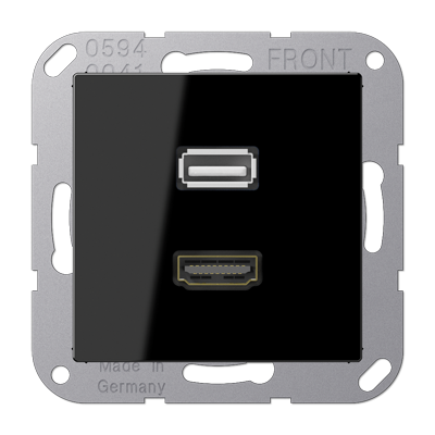 JUNG Мультимедиа разъём, чёрный MAA1163SW