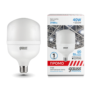Gauss Лампа Elementary T120 40W 3150lm 6500K E27/E40 Promo LED 60434