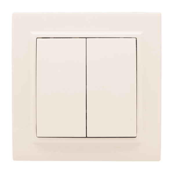 EKF Basic Минск Бежевый Выключатель 2-кл, 10А, СП