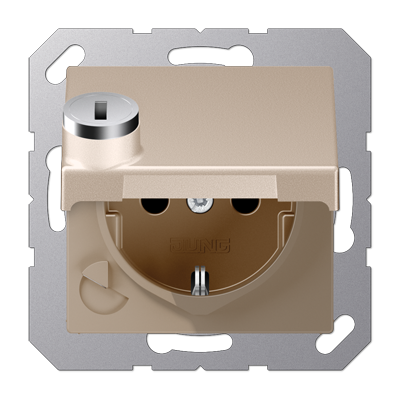 JUNG SCHUKO® розетка с замком, шампань A1520BFKLSLCH