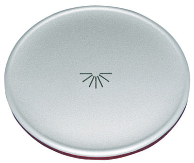 ABB Tacto Клавиша для 1-клавишных выключателей/переключателей/кнопок с символом "СВЕТ" и линзой круговой подсветки, серебро 5504.4 PL