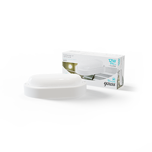 Gauss Светильник ЖКХ UNIVERSAL овал 12W 940lm 4000K 160-260V IP65 198*96*53 белый LED 161411212