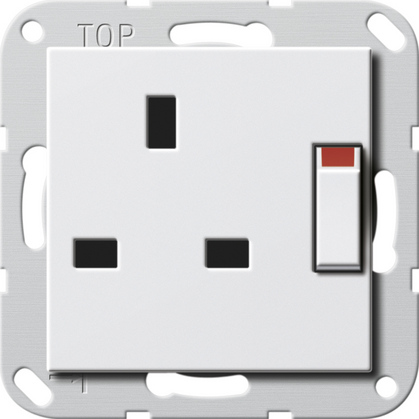 Gira Розетка "Британский стандарт с затвором (shutter) и символом 277803