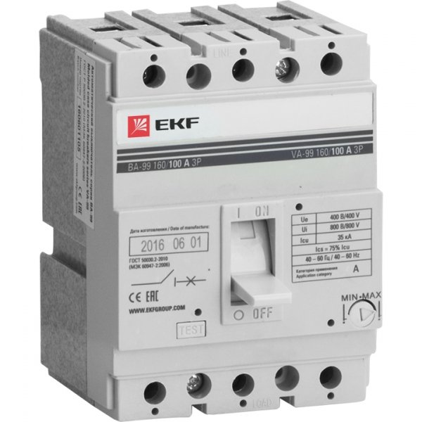 EKF PROxima Автоматический выключатель ВА-99 160/160А 3P 35кА mccb99-160-160 EKF PROxima Автоматический выключатель ВА-99 160/160А 3P 35кА mccb99-160-160