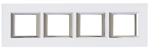 BT Axolute Фарфор Рамка 2+2+2+2 мод прямоугольная (надпись горизонтально) HA4802M4HBG