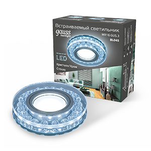 Gauss Светильник Backlight BL045 Кругл. Кристалл/Хром, Gu5.3, LED 4100K