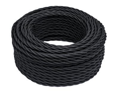 BIRONI Черный матовый Витой провод 2*2,5 20м B1-425-73-20