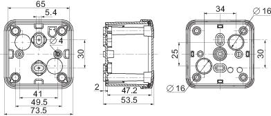 Купить SE Пластиковая коробка 74x74x54 ABS NSYTBS775