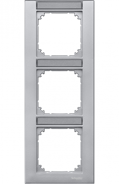 Купить SE Merten SM Алюминий Рамка 3-ая с полем для надписи вертикальная (MTN476360)