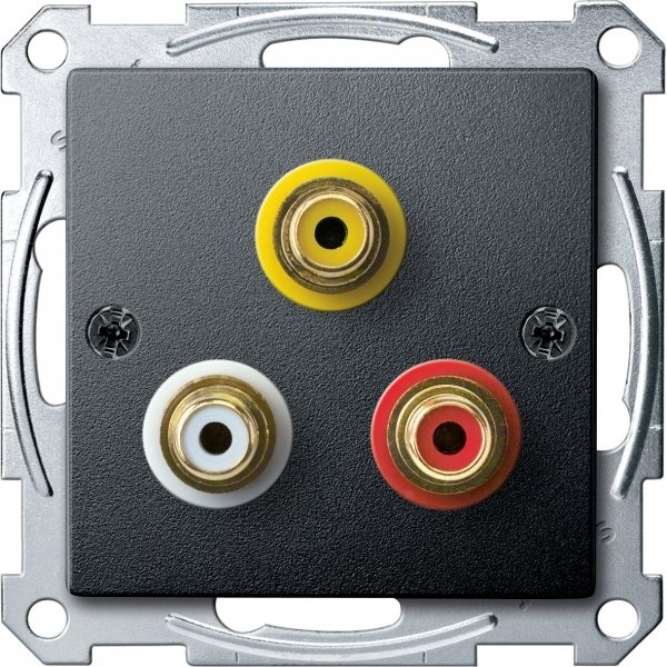 SE Merten SM Антрацит Аудио/Видео Розетка RCA MTN4351-0414