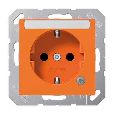 JUNG SCHUKO розетка с полем для надписи 6x46 мм, оранжевый ABA1520BFNAKOO