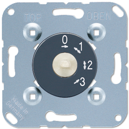 JUNG 3-ступенчатый поворотный выключатель, с нулевым положением 16 A / 250 В, белая шкала 1101-4WW