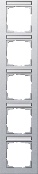 Gira E2 Алюминий Рамка 5-ая вертикальная с полем для надписи 111525