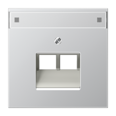 JUNG LS 990 Алюминий Накладка 2-ой наклонной ТЛФ/комп розетки с полем для надписи AL2969-2NAUA