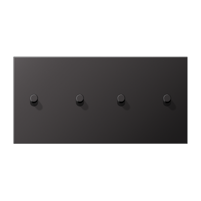 JUNG LS1912 Dark Центральная плата, 2 поста, для горизонтальной установки, тумблеры 2+2,цилиндр; метал. исполнение AL12-250DR01