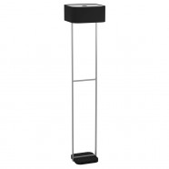 Eglo 39971 Торшер SAVAZZA, 2x40W, E27, L340, B340, H1580, основание: B240, T260, сталь, черный, серебряный/текстиль, пластик, черный, белый