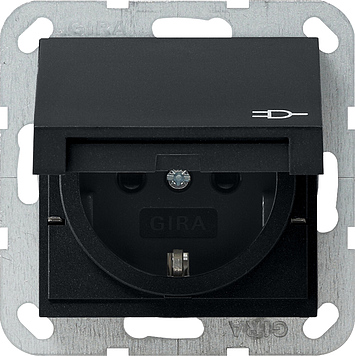Gira Розетка c з/к, крышкой, с затвором (shutter) и символом 0414005