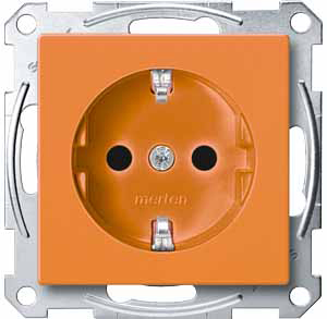 Купить SE Merten SM Оранжевая Розетка Schuko для спец. цепей, с защитными шторками, безвинт. зажим MTN2300-0302