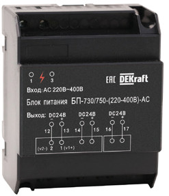 Dekraft Блок питания (вх. напряжение DC (110-220B) вых. напряжение DC 24B) ВА-730/750