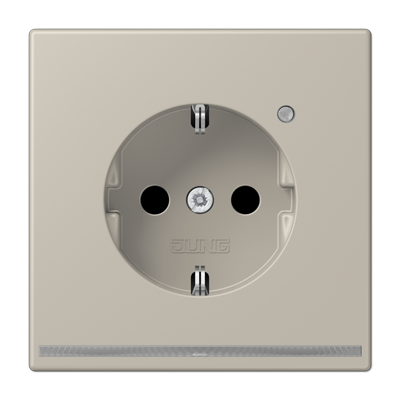 JUNG SCHUKO-розетка с LED подсветкой, нержавеющая сталь ES1520-OLNW