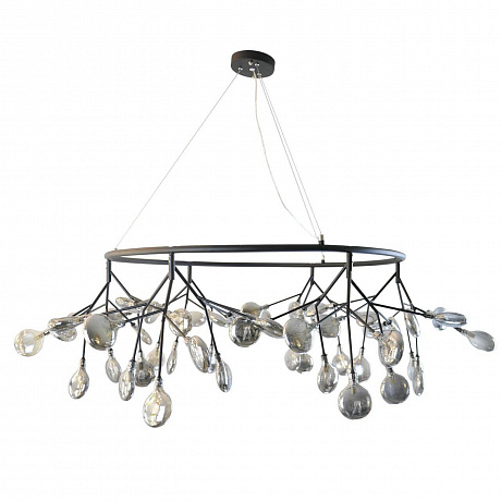 Kink Light 07521-54A,19(21) Люстра Ветта черный (прозрачные плафоны) d115 h160 G4 54*2W (Led лампы в комплекте, 4000K) (высота корпуса светильника h40