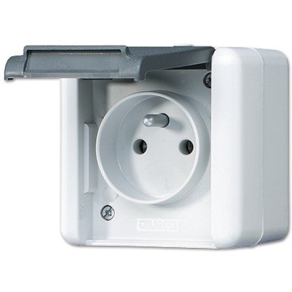 JUNG Розетка франко-бельгийской системы 16А 250V~ для накладного монтажа 821FKIW
