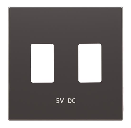 ABB Накладка для механизма 2хUSB зарядного устройства, серия SKY, цвет чёрный бархат 2CLA858530A1501