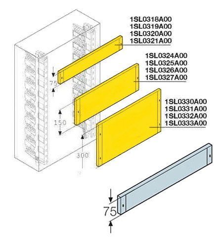 ABB Gemini Панель глухая H=75мм для шкафа Gemini (Размер4-5) 1SL0320A00