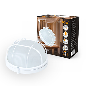 Gauss Светильник НБП IP54 190*176*90 круг с решеткой под лампу Е27 max 60W, 1/10 926602116