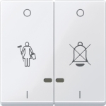 Купить SE Merten SM Бел Актив Две Клавиши "перечеркнутый звонок", "горничная" с окошком для свет. индикации MTN3429-0325