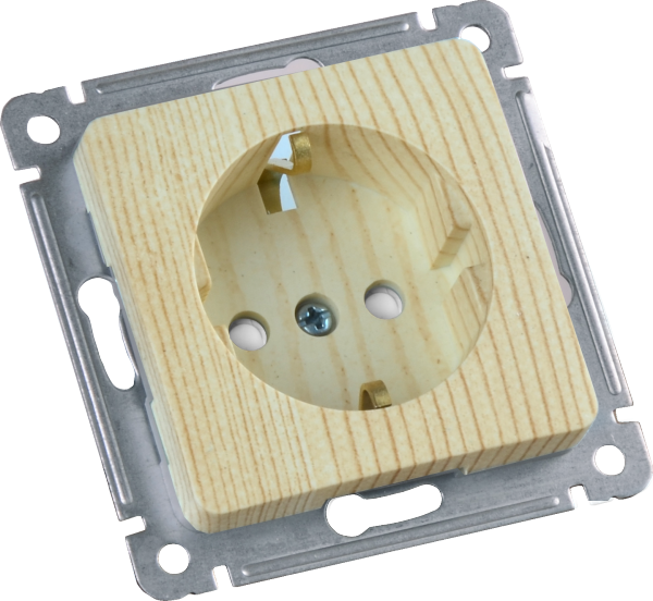 Hegel Мастер внутр Сосна РС16-412-02 Розетка с/з, со шторками, механизм