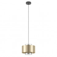 Eglo 390066 Подвесной потолочный светильник (люстра) DUGLIA, 1x40W, E27, H1500, Ø280, сталь, черный/сталь, матовое стекло, матовая латунь, черный полу Eglo 390066 Подвесной потолочный светильник (люстра) DUGLIA, 1x40W, E27, H1500, Ø280, сталь, черный/сталь, матовое стекло, матовая латунь, черный полу