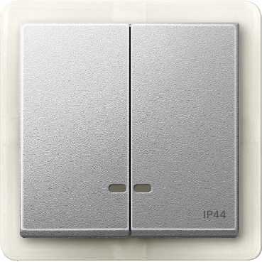Купить SE Merten SM Алюминий Клавиша 2-ая с подсветкой IP44 MTN3424-0460