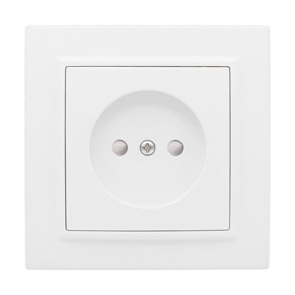 EKF Basic Минск Белый Розетка б/з, со шторками, 10А, ОП