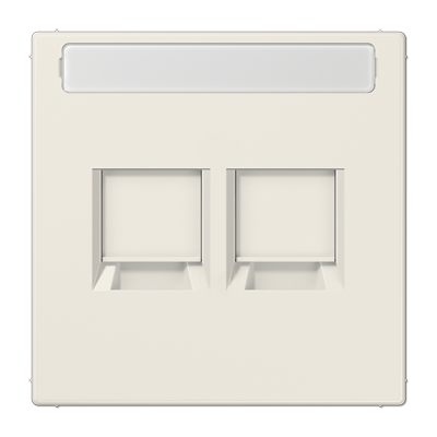 JUNG Плата (фиксация защёлкиванием) для двух модулей с полем для надписи термопласт слоновая кость LS1969-2NAWE