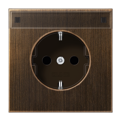 JUNG Штепсельная розетка SCHUKO 16A 250V~ с защитой от детей, латунь Antik ME1520KINAAT