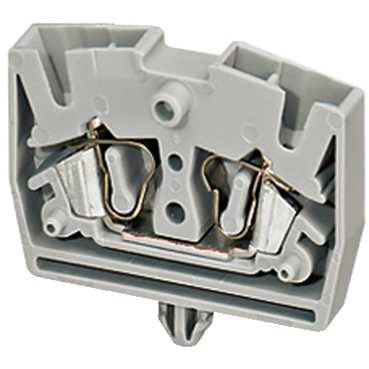 Купить SE Миниклеммник пружинный, с защелкой, проходной, 2тчк, 2,5мм, серый, непосредственный монтаж (NSYTRR22MP)