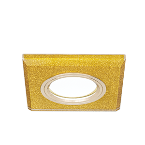 Gauss Светильник Mirror Gu5.3 1/50 квадрат, кристал золото/золото RR011