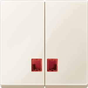 Купить SE Merten SM Беж Две Клавиши с красными прямоугольными окошками для световой индикации MTN3456-0344