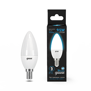 Gauss Лампа Свеча 9.5W 950lm 6500К E14 LED 1/10/100 103101310