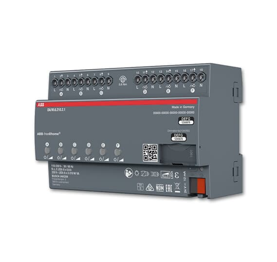 ABB DA/M.6.210.2.1 Светорегулятор free@home для LED ламп, 6-ти канальный, MDRC 2CKA006220A0731