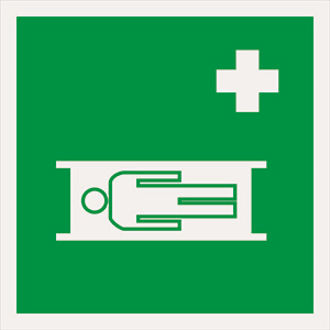 Белый свет Знак безопасности PS-50506.EC02"Средства выноса (эвакуации) пораженных" a18564