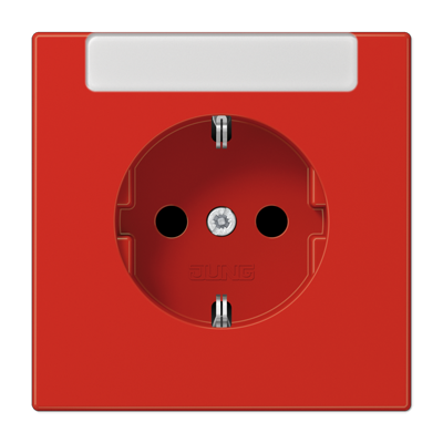 JUNG SCHUKO®-розетка 16 A / 250 B ~с дополнительной защитой и полем для надписи, красный LS1520INART