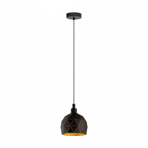 Eglo 33345 Подвес ROCCAFORTE, 1x40W(E14), сталь/ черный, золотой