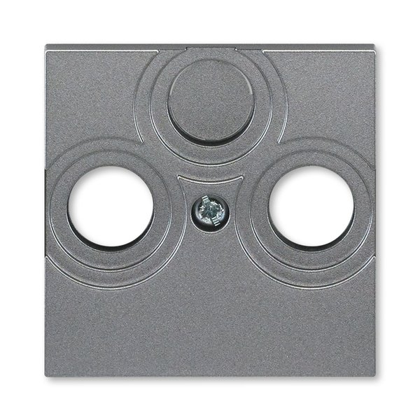 ABB EPJ Levit сталь / дымчатый чёрный Накладка для розеток TV-R / TV-R-SAT, сталь 2CHH080300A4069